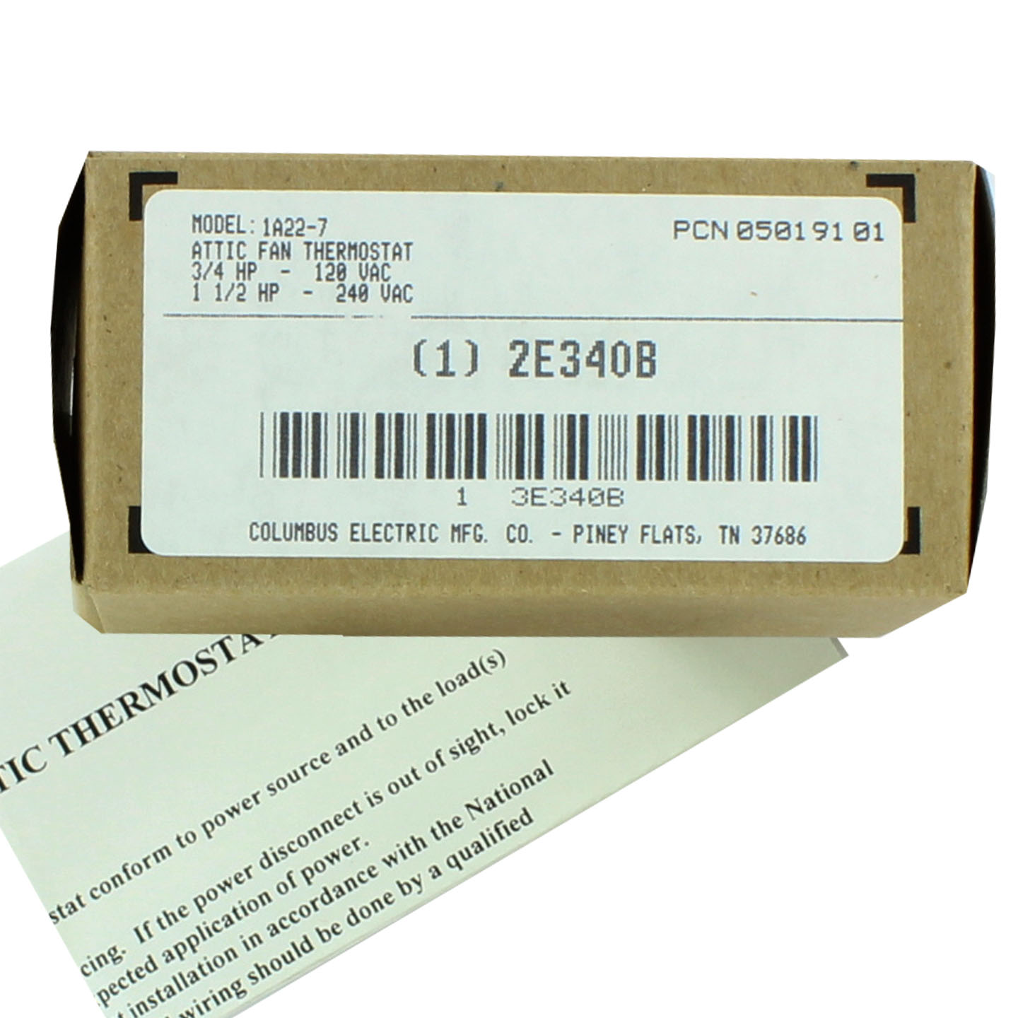 Product image: Columbus Attic Fan Thermostat Heating/Co